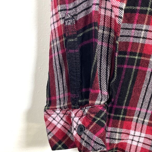 Casa Cabana Shirt Women's Black & Red Plaid Long Sleeve Button Up Flannel Small - Picture 6 of 8